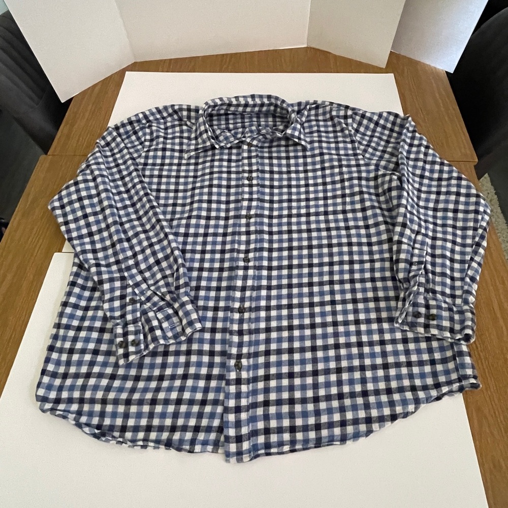 Saddlebred Navy and White Plaid flannel Shirt